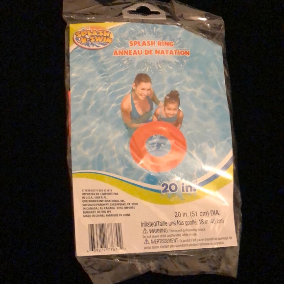 20in splash ring for kids from splash-n-swim - Picture 1 of 2